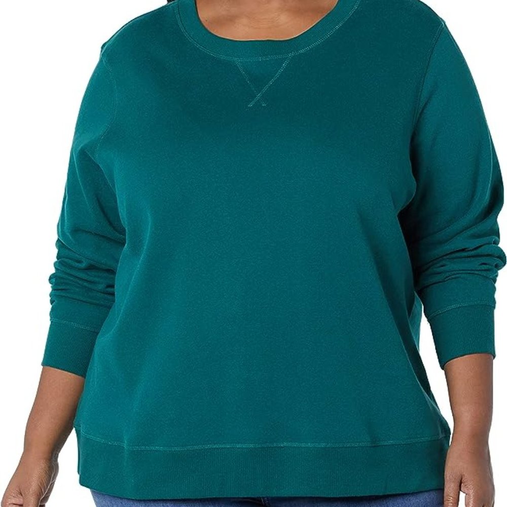 Women’s French Terry Fleece Crewneck Sweatshirt Plus Size 5X